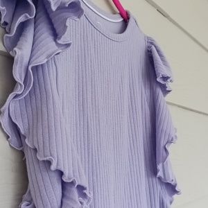 3/15 RuffleButts - Lavender - Butterfly Sleeve Top - size 8 girls